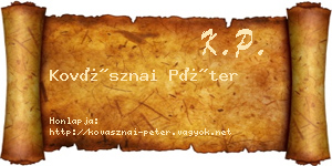 Kovásznai Péter névjegykártya
