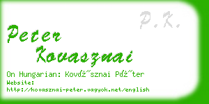 peter kovasznai business card